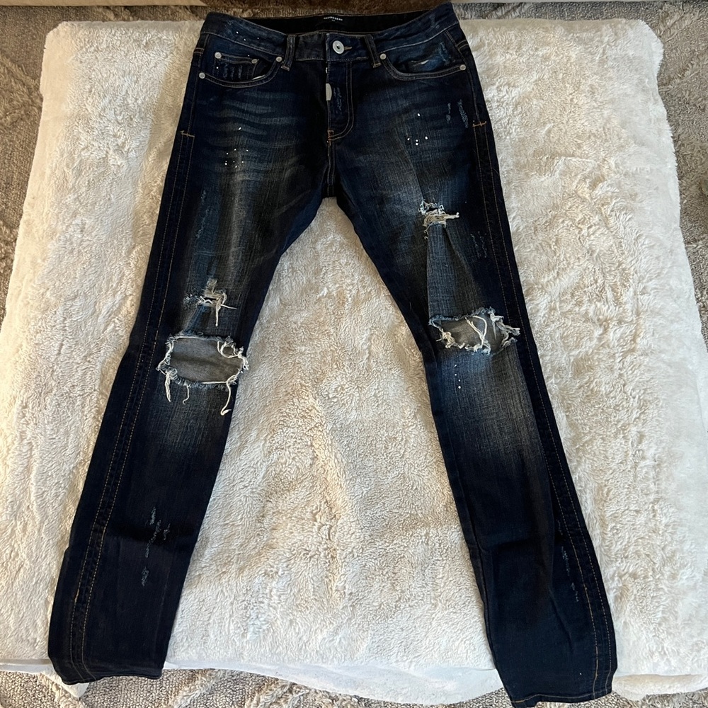 Represent Skinny Paint Denim